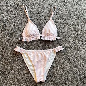 PacSun Pink Ruffle Triangle Bikini